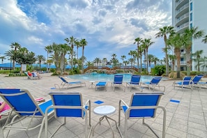 Pool - Beachy resort condo with balcony, outdoor pools, hot tub, gym, tennis, AC, & W/D (Destin)