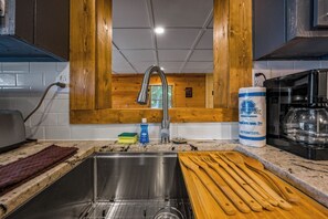 Fridge, microwave, oven, stovetop - *Secluded 2BD Cabin w/ Hot Tub! Fireplace + GAMES* (Sevierville)
