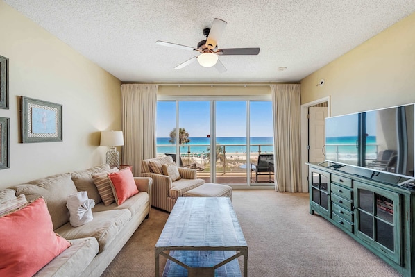 TV, DVD player, offices - Stunning, waterfront home with Gulf views, pool & fitness room access (Destin)