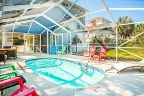 Pool - Beach Across the Street! Dog-Friendly Home w/ Private Pool, AC, WiFi & Games! (St. George Island)