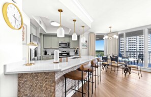 Fridge, microwave, oven, stovetop - Experience the perfect blend of luxury, comfort, and breathtaking Gulf views at Silver Shells (Destin)