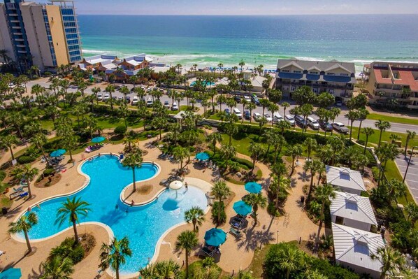 Pool - Sterling Shores 406 Dual-Suite gem at Sterling Shores with ocean views, two shared pools, AC, WiFi & W/D (Destin)