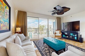 TV, offices - Amazing High Pointe condo with grill, hot tub, pool, tennis & pickleball (Seacrest)