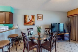 Dining - Oceanfront Condo with AC, WiFi, Shared Pool, & Seasonal Beach Service Rentals (Destin)