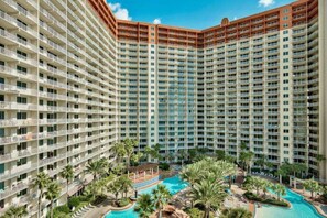 Exterior - Updated oceanfront condo with pools, hot tub, W/D, AC, & views (Panama City Beach)