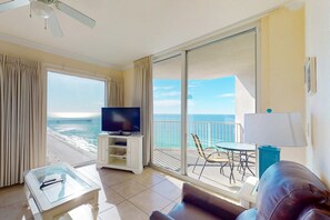 TV, offices - Gulf-Front Condo on 19th Floor w/Furnished Balcony, Shared Pools & Hot tubs (Panama City Beach)