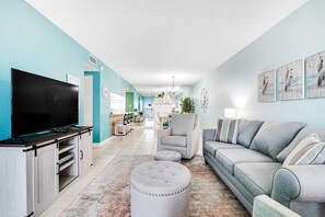 TV, offices - Beachfront home with balcony, pool, & beach access (Fort Walton Beach)
