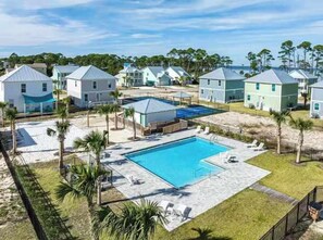 Pool - Spacious new-build home near beach & bay with on-site pool,pickleball (Port St. Joe)