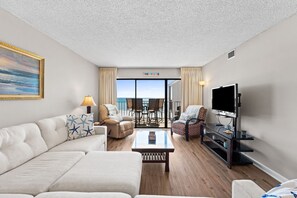 TV - Beachfront 2BR Condo w/ Pool & Balcony Views (Panama City Beach)