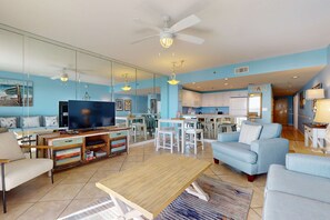 TV, DVD player, offices - Gulf-view Sterling Shores condo with pool, gym & beach access (Destin)