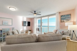 TV, offices - Enchanting Gulf-front condo with pool, tennis, hot tub, sauna, & awesome views (Destin)