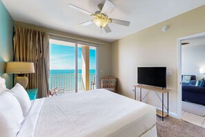 2 bedrooms, iron/ironing board, WiFi, bed sheets - Lovely beachfront resort condo with waterpark, pools, hot tub & beach access (Panama City Beach)
