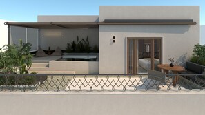 Penthouse Private Pool Suite | In-room safe, blackout drapes, soundproofing, iron/ironing board - The Newel Kolonaki (Athina)