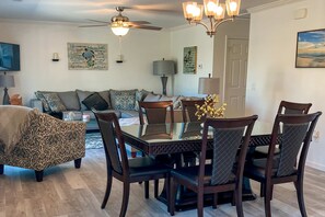 TV - Dog-friendly ocean-view house with central AC & washer/dryer - snowbird-friendly (St. George Island)