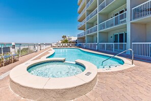 Pool - Dreamy retreat on the Gulf with pool, basketball court & beach access (Panama City Beach)