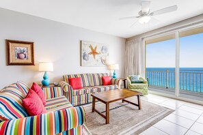 TV, offices - 16th-floor oceanfront condo with pools & hot tub, ocean view, W/D & WiFi (Panama City Beach)