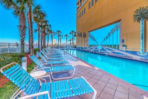 Pool - 14th-floor oceanfront condo with Gulf views, outdoor pool, balcony, W/D, & AC (Panama City Beach)
