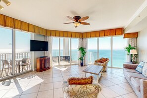 TV, offices - Gulf-front, 23rd-floor condo with pools, hot tubs, seasonal beach service & gym (Panama City Beach)