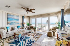 TV, offices - Luxurious Beachfront Home w/Covered Deck, Hammock, & High-Speed WiFi (Panama City Beach)