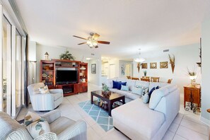 TV, DVD player, stereo, offices - Renovated, Gulf-Front Condo with Beach Access, Shared Pools, Hot Tub & Free WiFi (Perdido Key)