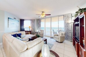 TV, DVD player, stereo, offices - Renovated, Gulf-Front Condo with Beach Access, Shared Pools, Hot Tub & Free WiFi (Perdido Key)