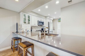 Fridge, microwave, oven, stovetop - Amazing Santa Rosa Beach condo with pool, hot tub & pickleball (Seacrest)
