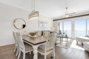 Dining - Waterfront condo with pool & hot tub access, Gulf views, W/D, & central AC (Panama City Beach)