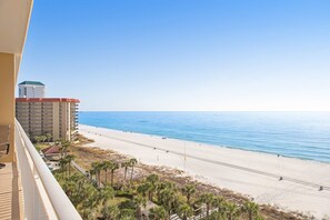 On the beach - Waterfront condo with pool & hot tub access, Gulf views, W/D, & central AC (Panama City Beach)