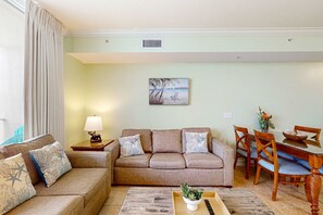 TV, offices - 21st Floor Oceanfront Condo with Shared Pool, Ocean View, & High-Speed WiFi (Panama City Beach)
