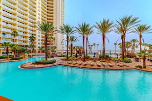 Pool - Gulf-front condo with sweeping views, pools, hot tubs, & easy beach (Panama City Beach)