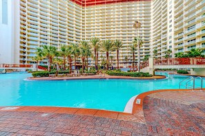 Pool - Gulf-front condo with sweeping views, pools, hot tubs, & easy beach (Panama City Beach)