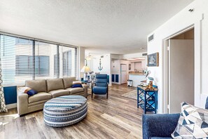 TV, offices - Beachfront condo with Gulf-view balcony, on-site pools, & direct beach access (Panama City Beach)