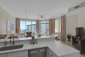 TV, DVD player, stereo, offices - Bright Gulf-view condo with balcony, pool, seasonal beach service & pickleball (Santa Rosa Beach)