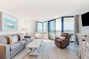 TV, offices - Gulf-front condo with amazing views, WiFi, central AC, pools, & fitness room (Panama City Beach)