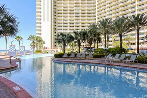 Pool - Gulf-front getaway with pools, hot tub & central AC (Panama City Beach)