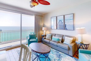 TV, DVD player, offices - Gulf-view escape near the beach with pool, hot tub, balcony & w/d (Panama City Beach)