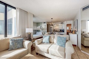 TV, DVD player, offices - Beachfront condo with WiFi, balcony, central AC, pools, tennis, & fitness room (Panama City Beach)