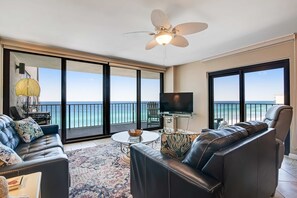 TV, DVD player, offices - Gulf views from your private balcony - condo with pool , hot tub & beach access (Panama City Beach)