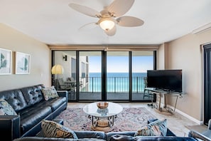 TV, DVD player, offices - Gulf views from your private balcony - condo with pool , hot tub & beach access (Panama City Beach)