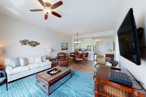 TV, offices - Inviting Gulf-front condo In Perdido Key with waterfront pool/hot tub and oceanfront balcony (Perdido Key)