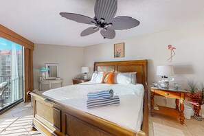 2 bedrooms, iron/ironing board, WiFi, bed sheets - Gulf-front condo with a private balcony, pool and hot tub access, & central AC (Panama City Beach)