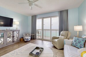 TV, DVD player, offices - Sleek & modern, beachfront condo w/ a furnished balcony, views, & shared pools (Panama City Beach)