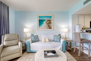 TV, DVD player, offices - Sleek & modern, beachfront condo w/ a furnished balcony, views, & shared pools (Panama City Beach)