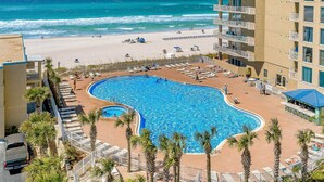 A hotel with a swimming pool, beach access, and a view of the ocean. - Exclusive Gulf-front condo | panoramic views | Pools & Hot tub (Panama City Beach)