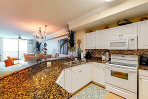 Fridge, microwave, oven, stovetop - Gorgeous gulf-front location & resort pools, beach service, and hot tubs (Panama City Beach)