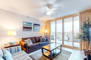 TV, DVD player, offices - 3rd Floor Warm, Welcoming Condo On Okaloosa Island Waterfall, Lazy River (Fort Walton Beach)
