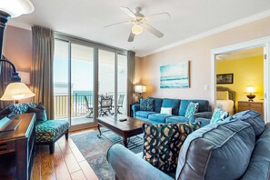 TV, DVD player, offices - Beachy Gulf-front condo at Waterscape Washer/dryer in-unit 490 feet of beach (Fort Walton Beach)