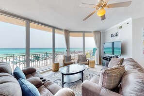 TV, DVD player, offices - Beachfront Condo with Private Beach/Access, Balcony, Ocean View, & WiFi (Fort Walton Beach)