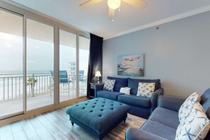 TV, DVD player, offices - Gulf-Front Condo On Okaloosa Island Playground, 2 Hot Tubs (Fort Walton Beach)