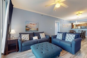TV, DVD player, offices - Gulf-Front Condo On Okaloosa Island Playground, 2 Hot Tubs (Fort Walton Beach)